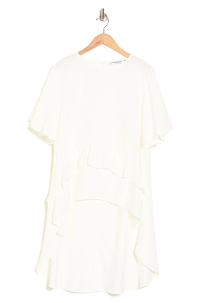 Shop Patrizia Luca Ruffle High-low Tunic Top In White