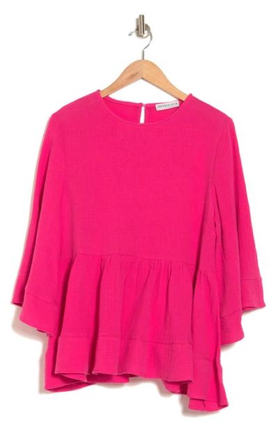 Shop Patrizia Luca Bell Sleeve Blouse In Pink