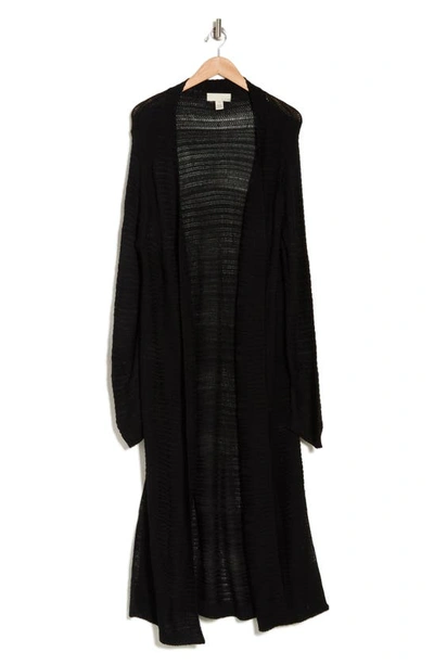 By Design Tanisha Openwork Duster Cardigan In Black