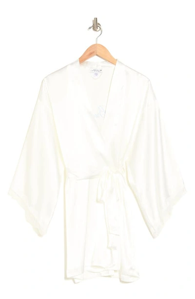 Shop In Bloom By Jonquil Lace Hem Satin Bridal Robe In Ivory