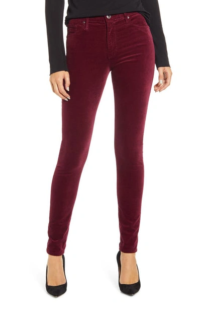 Shop Ag The Farrah High Waist Velvet Jeans In Gooseberry