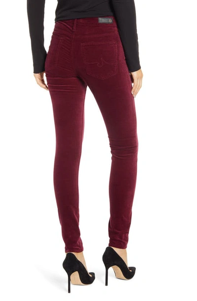 Shop Ag The Farrah High Waist Velvet Jeans In Gooseberry