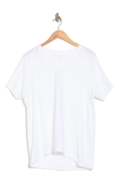 Shop Z By Zella Vintage Wash Relaxed V-neck Tee In White