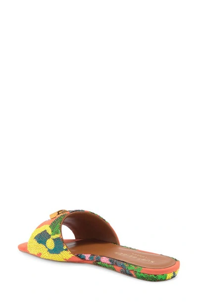 Kurt Geiger Brixton Lock Slide Sandal In Orange