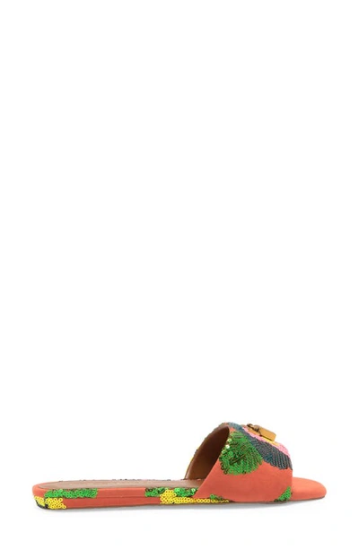 Kurt Geiger Brixton Lock Slide Sandal In Orange