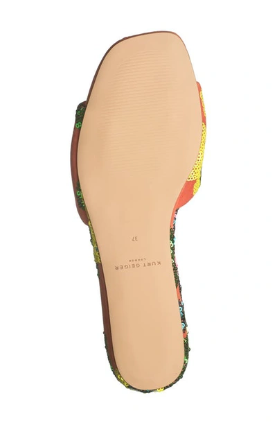 Kurt Geiger Brixton Lock Slide Sandal In Orange