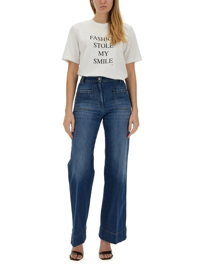 Shop Victoria Beckham T-shirt With Print In White