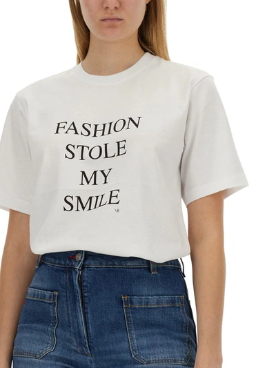 Shop Victoria Beckham T-shirt With Print In White