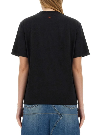 Shop Victoria Beckham T-shirt With Print In Black