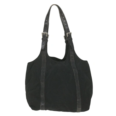 Shop Prada Canvas Tote Bag () In Black