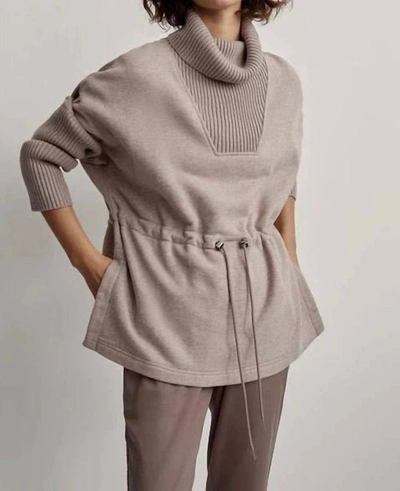 Shop Varley Cavello Longline Sweater In Taupe Marl In Multi