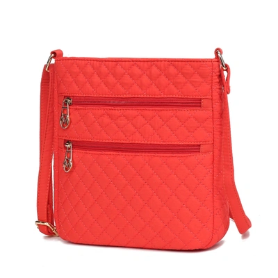 Shop Mkf Collection By Mia K Lainey Solid Quilted Cotton Women's Crossbody By Mia K In Orange