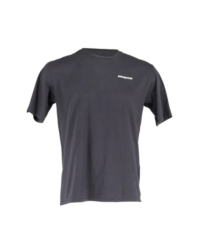 Shop Patagonia Logo Short Sleeve T-shirt In Black Cotton