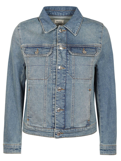 Shop Zadig & Voltaire Kioky Denim Jacket In Blue