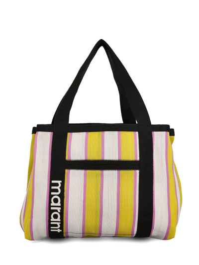 Shop Isabel Marant Striped Pattern Top Handle Bag In Multi