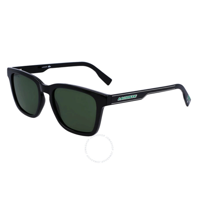 Shop Lacoste Green Square Men's Sunglasses L987sx 001 53 In Black / Green