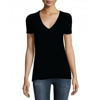 Shop James Perse Women V-neck Short Sleeve T-shirt In Black