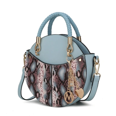 Mkf Collection By Mia K Camille Faux Snakeskin Vegan Leather Women's Round Crossbody Bag By Mia K In Multi