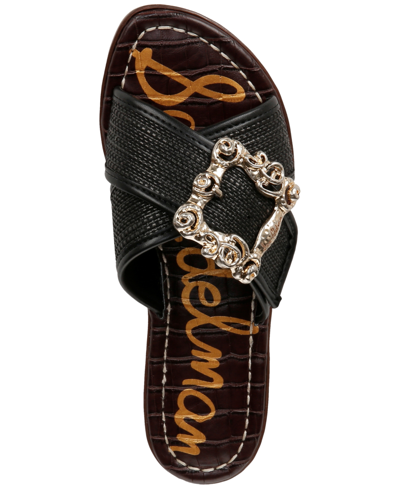 Shop Sam Edelman Women's Gracyn Buckled Crossband Slide Sandals In Black