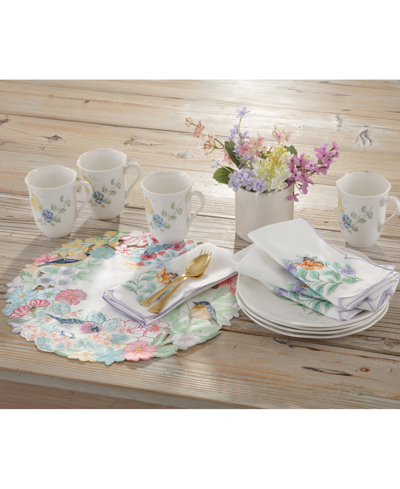 Lenox Butterfly Meadow Flutter Fabric Napkins, Set Of 4 In White Multi