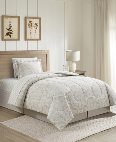 Sunham Neutral Damask 8-pc. Comforter Set In Neutral