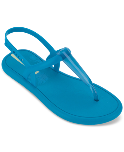 Shop Ipanema Glossy Casual Flat Thong Sandals In Blue