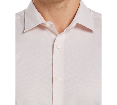 Shop Perry Ellis Men's Slim-fit Dobby Long Sleeve Button-front Shirt In Sepia Rose