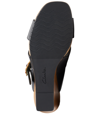 Shop Clarks Women's Kyarra Judi Strappy Slip-on Wedge Sandals In Black