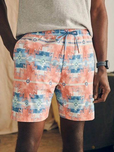 Faherty Shorelite Printed Drawstring 7 Swim Trunks In Water Color Star Nation