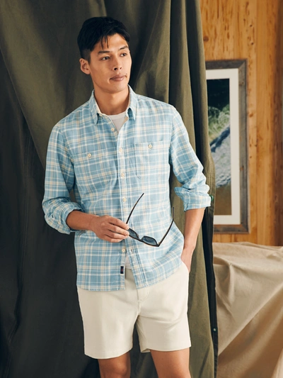 Shop Faherty Surf Flannel Shirt In Seabrooks Sands Plaid