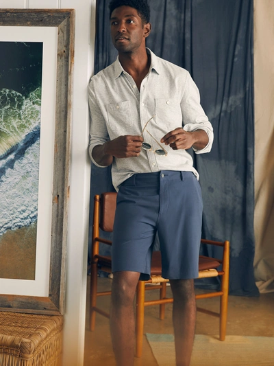 Shop Faherty All Day Shorts (9" Inseam) In Dark Blue Nights