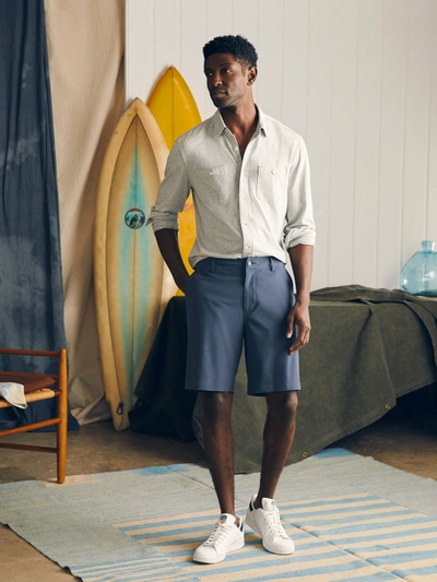 Shop Faherty All Day Shorts (9" Inseam) In Dark Blue Nights