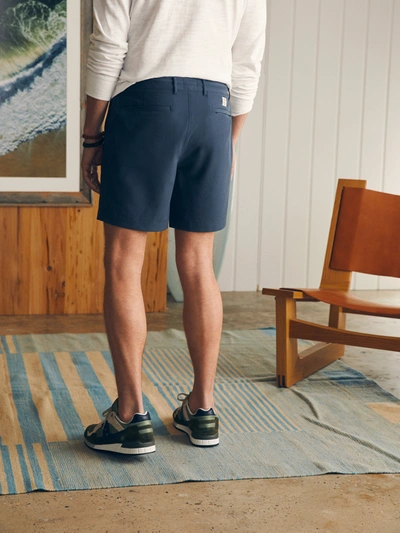 Shop Faherty All Day Shorts (7" Inseam) In Dark Blue Nights