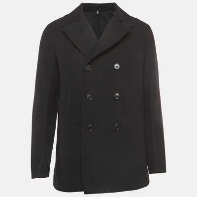 Pre-owned Dior Black Wool Double Breasted Coat L
