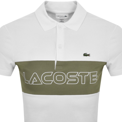 Shop Lacoste Colour Block Polo T Shirt White