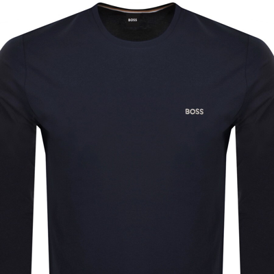 Hugo Boss Boss Waffle T Shirt Navy In Navy