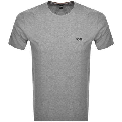 Hugo Boss Mens Boss Logo-embroidered Regular-fit Stretch-cotton T-shirt In Gray