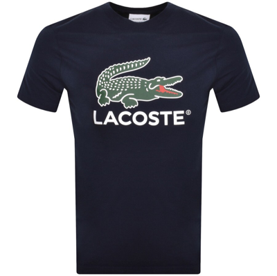 Shop Lacoste Logo T Shirt Navy