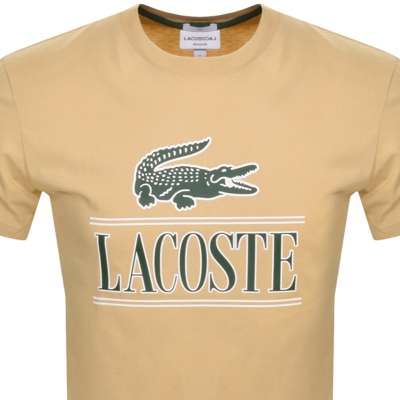 Shop Lacoste Logo T Shirt Beige