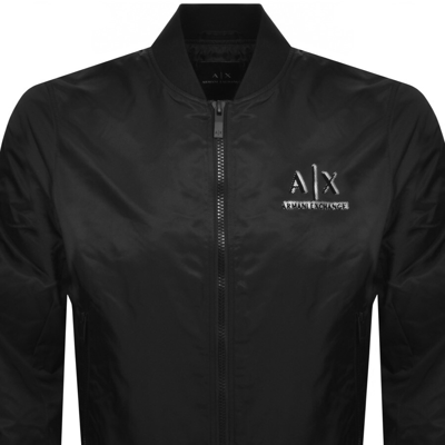 Shop Armani Exchange Bomber Jacket Black
