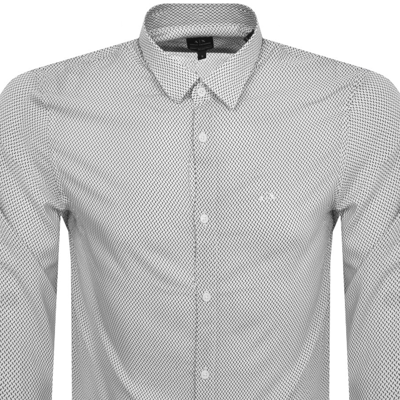 Shop Armani Exchange Long Sleeve Shirt White