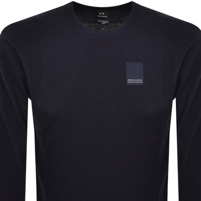 Shop Armani Exchange Knitted Pullover Navy