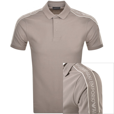 Shop Armani Collezioni Emporio Armani Short Sleeved Polo T Shirt Grey