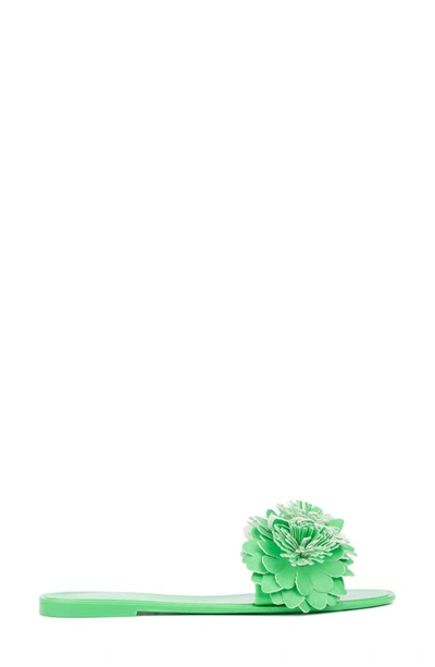 Shop New York And Company Anella 3d Flower Slide Sandal In Green