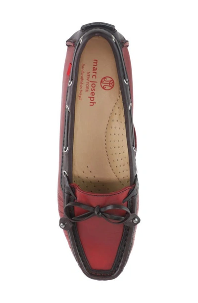Shop Marc Joseph New York Cypress Hill Loafer In Crimson And Wine Brushed Napa