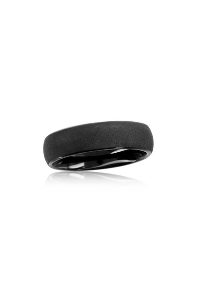 Shop Blackjack Sanded Band Ring In Matte Black