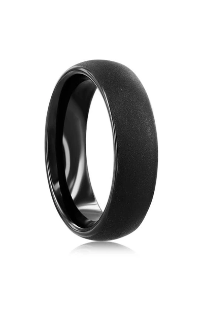 Shop Blackjack Sanded Band Ring In Matte Black