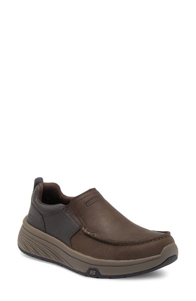 Shop Skechers Calabrio Relaxed Fit Loafer In Dark Brown