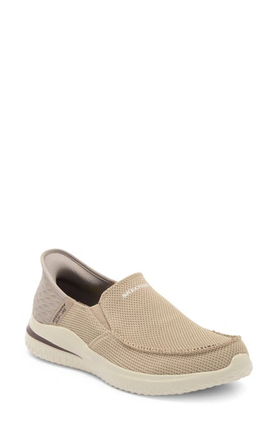 Shop Skechers Fly Knit Loafer In Taupe