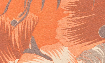 Shop La Fiorentina Floral Print Wrap In Brown/ Orange
